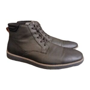 Dr. Scholl's Shoes‎ Mens Syndicate Black Flat Ankle Boots Size 8 Man-Made